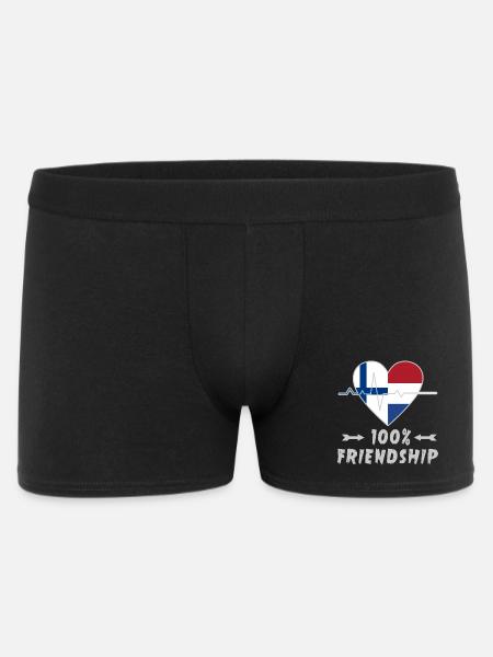 Finnland und Niederlande 100% Freundschaft - Männer Boxer Shorts - Schwarz