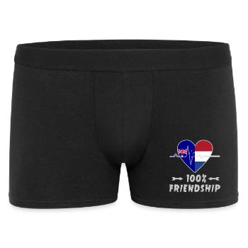 Australien und Niederlande 100% Freundschaft - Männer Boxer Shorts - Schwarz - Vorne