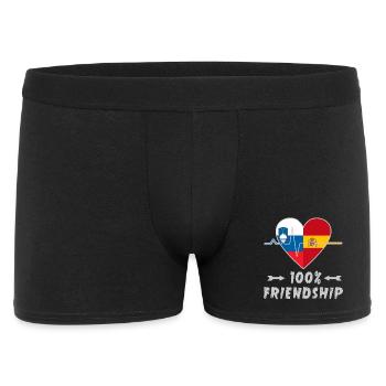 Slowenien und Spanien 100% Freundschaft - Männer Boxer Shorts - Schwarz - Vorne