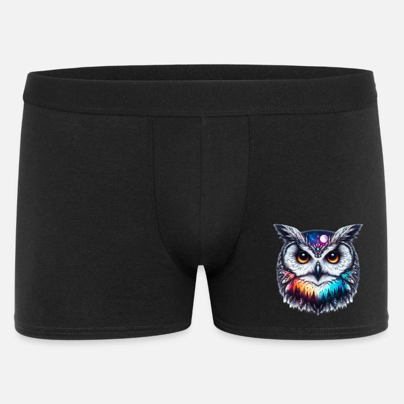 Eule - Männer Boxer Shorts - Schwarz