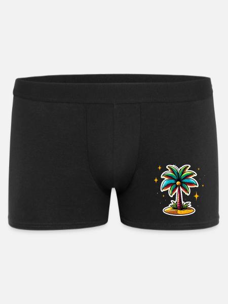 Palme bunt - Männer Boxer Shorts - Schwarz