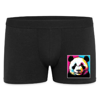 Panda - Männer Boxer Shorts - Schwarz - Vorne