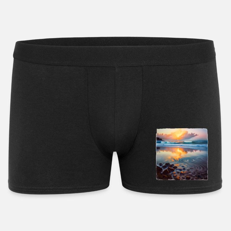 Strand-Kieselsteine - Männer Boxer Shorts - Schwarz
