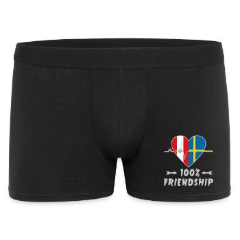 Peru und Schweden 100% Freundschaft - Männer Boxer Shorts - Schwarz - Vorne