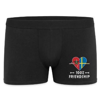 100 % amitié entre le Maroc et la Suède - Boxer Homme - noir - Devant