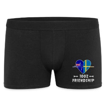 Australien und Schweden 100% Freundschaft - Männer Boxer Shorts - Schwarz - Vorne