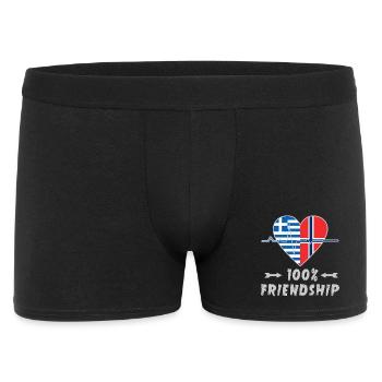 100 % amitié entre la Grèce et la Norvège - Boxer Homme - noir - Devant
