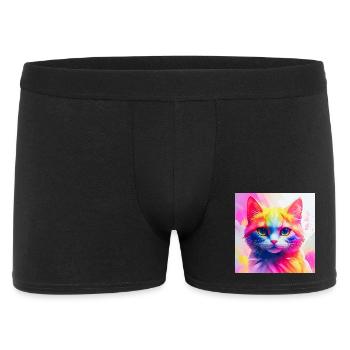 Vibrant Rainbow Cat Artwork - Men's Boxer Shorts - black - Front