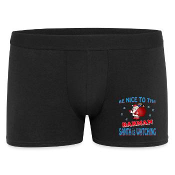 SANTA BARMAN - Männer Boxer Shorts - Schwarz - Vorne