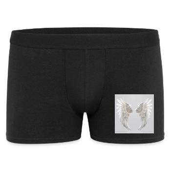 Engelsflügel weiß - Männer Boxer Shorts - Schwarz - Vorne