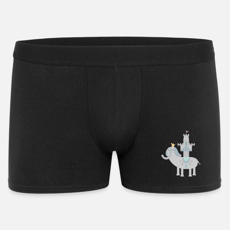 Elefant und Schloss l no text - Männer Boxer Shorts - Schwarz