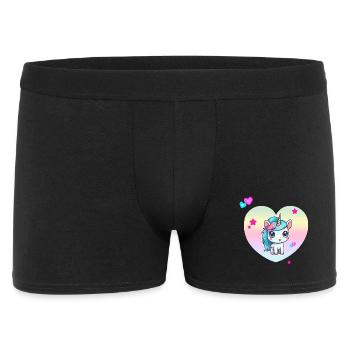 Cute unicorn with pastel heart - Men's Boxer Shorts - black - Front