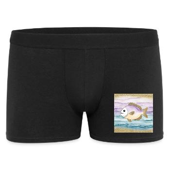 Poisson joueur dans l’eau - Boxer Homme - noir - Devant