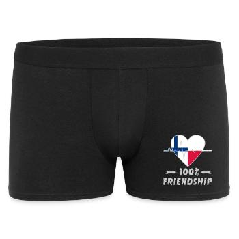 100 % amitié entre la Finlande et la Pologne - Boxer Homme - noir - Devant