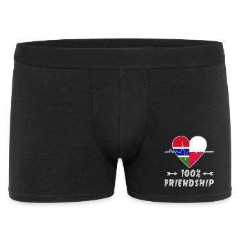 100 % amitié entre la Gambie et la Pologne - Boxer Homme - noir - Devant