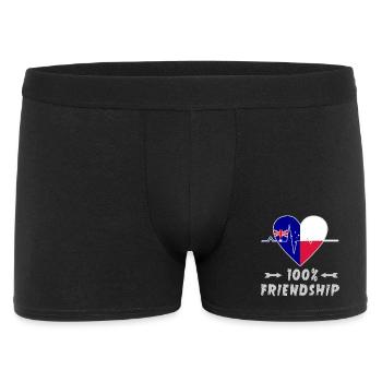 Australien und Polen 100% Freundschaft - Männer Boxer Shorts - Schwarz - Vorne