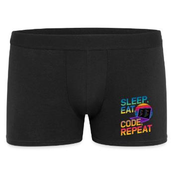 Sleep Eat Code Repeat Gift pour Coder - Boxer Homme - noir - Devant