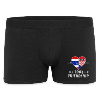 100 % amitié entre la Thaïlande et la Croatie - Boxer Homme - noir - Devant