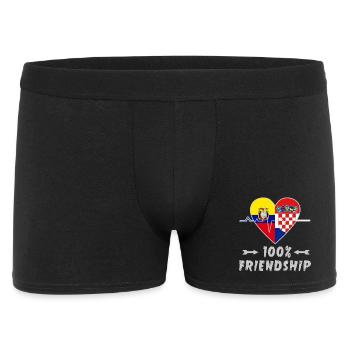 Ecuador und Kroatien 100% Freundschaft - Männer Boxer Shorts - Schwarz - Vorne