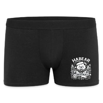 Habear Écharpe de Noël Ours Cadeau Mignon - Boxer Homme - noir - Devant
