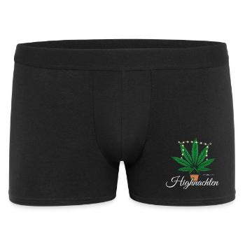 Lustiges Highnachten Design zu Weihnachten - Männer Boxer Shorts - Schwarz - Vorne
