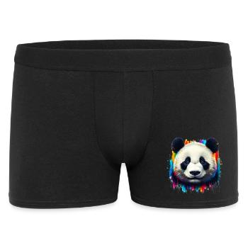 Panda - Männer Boxer Shorts - Schwarz - Vorne