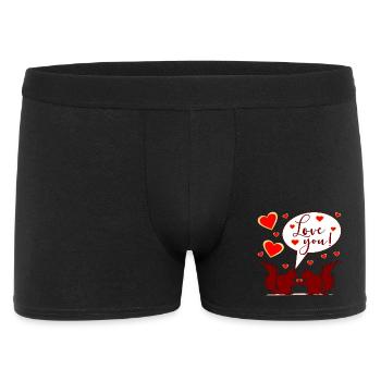 SQUIRREL - LOVE YOU COUPLE - Männer Boxer Shorts - Schwarz - Vorne