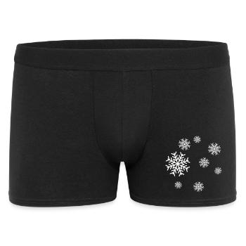Winterliche Schneeflocken Muster - Männer Boxer Shorts - Schwarz - Vorne