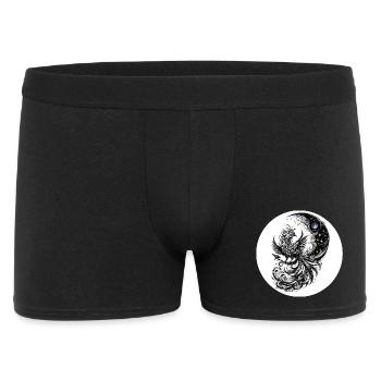 Kometenphoenix im Mondkreis - Männer Boxer Shorts - Schwarz - Vorne