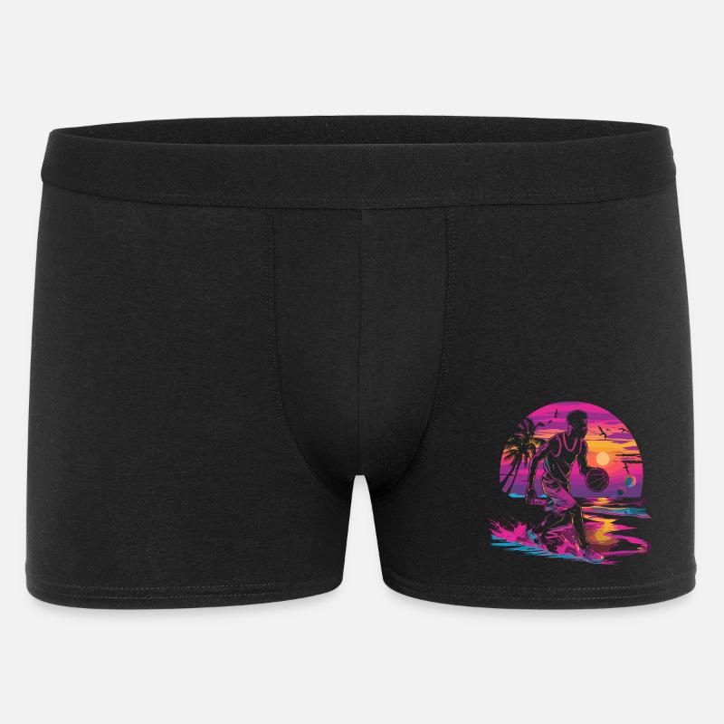 Basket-ball Synthwave - Boxer Homme - noir