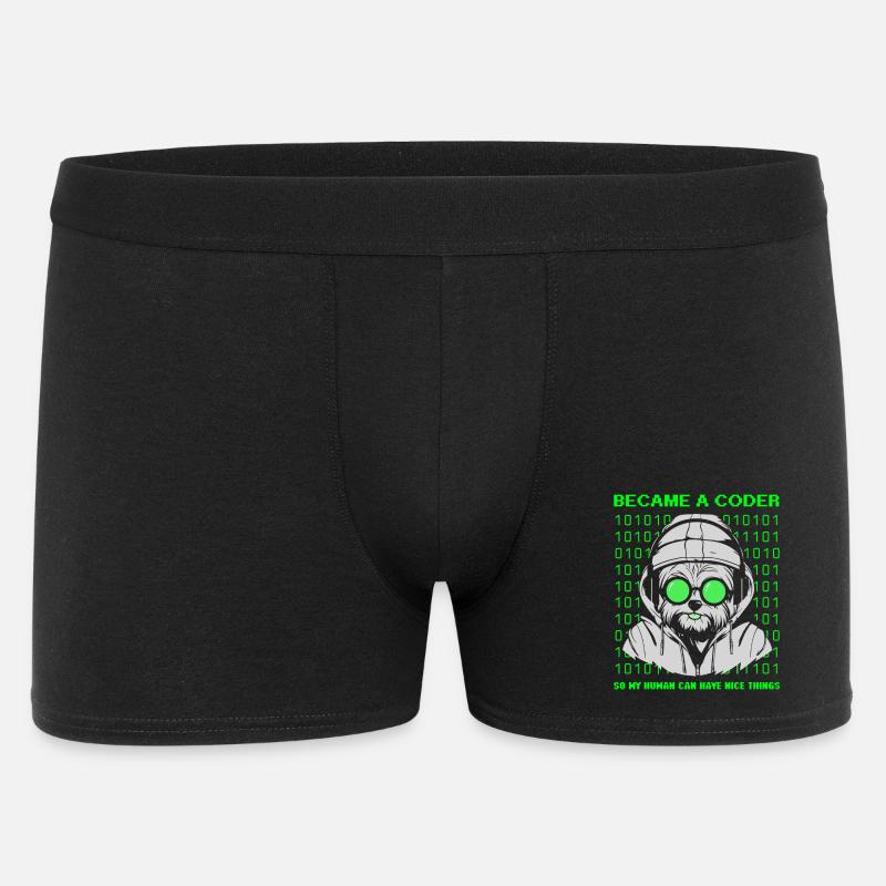 Became a Coder – Cyber Dog Binary - Men's Boxer Shorts - black