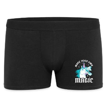 Make Your Own Magic – Crazy Unicorn Design - Men's Boxer Shorts - black - Front