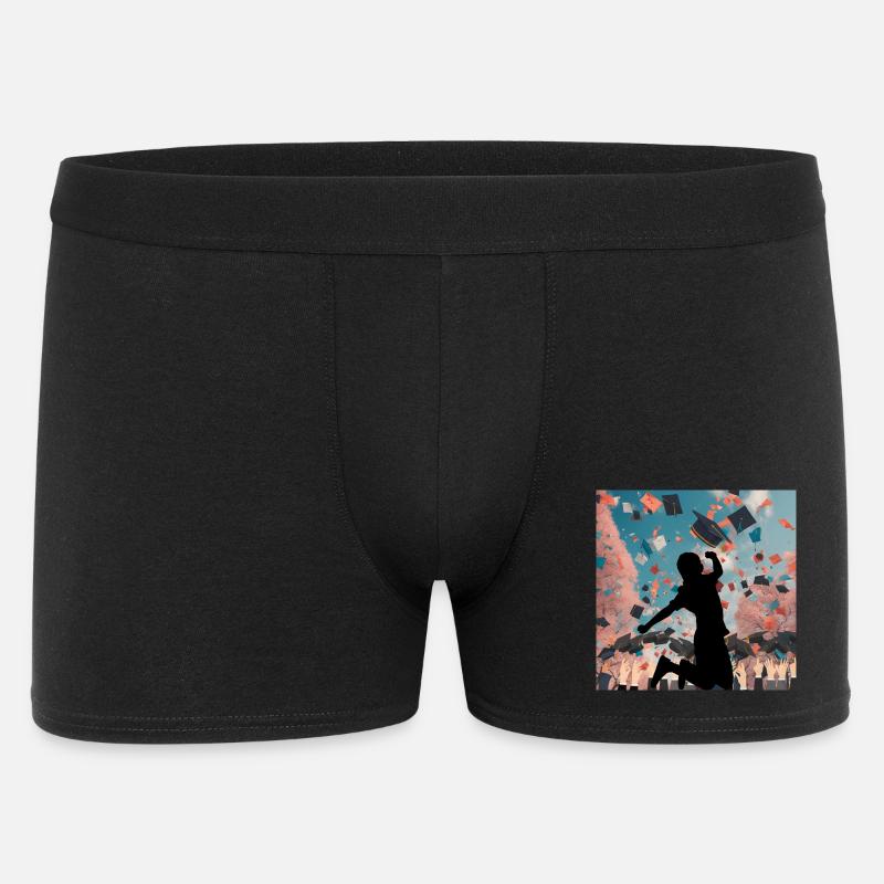 Absolvent*innen - endlich Abschluss Freudensprung - Männer Boxer Shorts - Schwarz