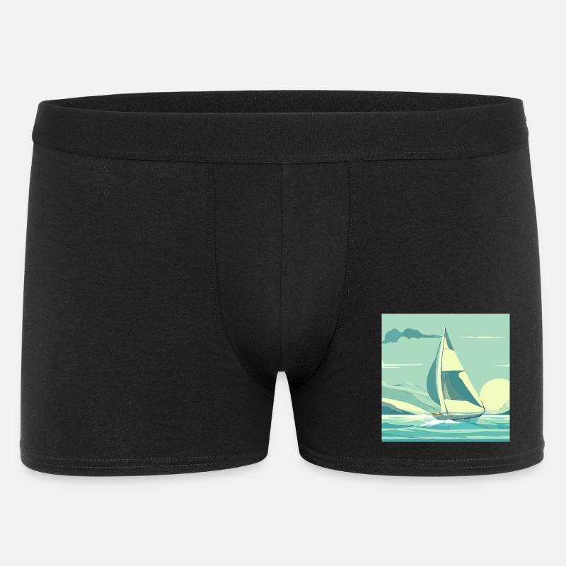 Sailing Boat - Männer Boxer Shorts - Schwarz