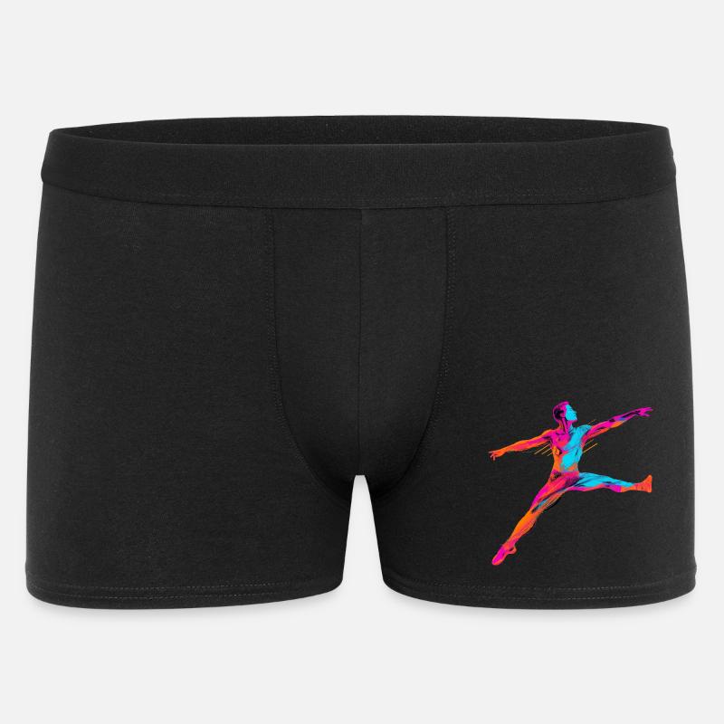 Männlicher Ballett Tänzer Synthwave - Männer Boxer Shorts - Schwarz