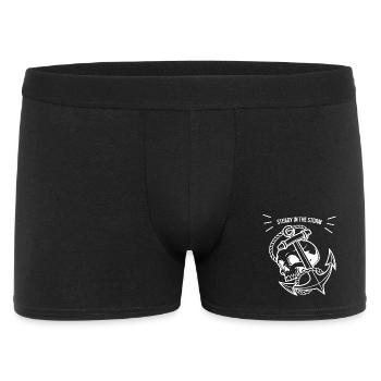 Ancre avec crâne « Steady in Storm » - Boxer Homme - noir - Devant