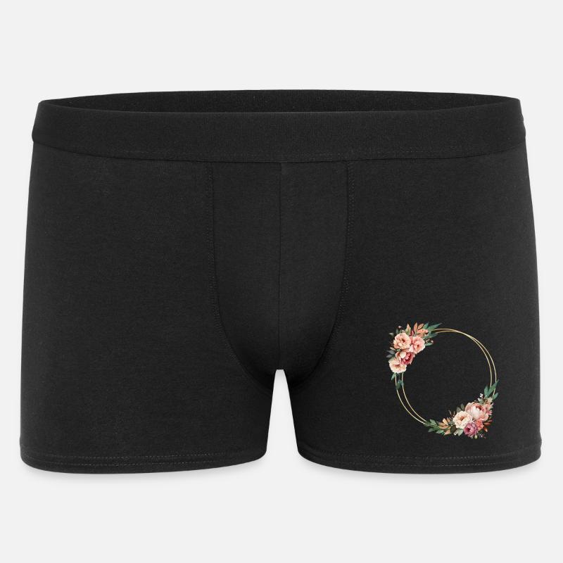 Rustikaler Blumen-Kranz, personalisierbar - Männer Boxer Shorts - Schwarz