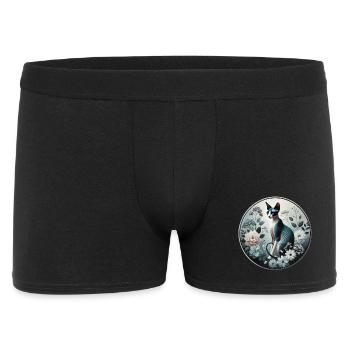 Princesse Sphynx chat parmi les fleurs - Boxer Homme - noir - Devant