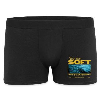 Staying Soft – Kraft in Sanftheit - Männer Boxer Shorts - Schwarz - Vorne