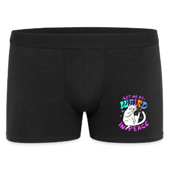 Let Me Be Weird In Peace – Lustige Katze - Männer Boxer Shorts - Schwarz - Vorne