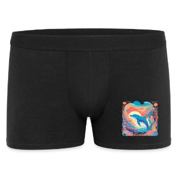 Dauphin arc-en-ciel sous-marin - Boxer Homme - noir - Devant
