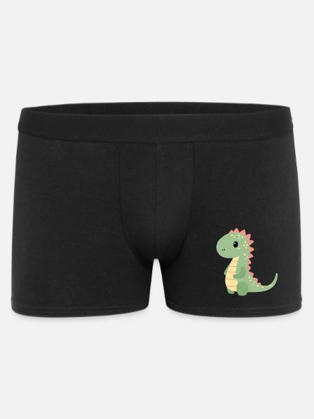 Buntes Dino Kindermotiv - Männer Boxer Shorts - Schwarz