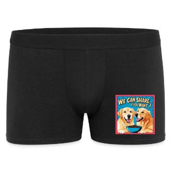 Comic Dogs - We Can Share If You Want - Männer Boxer Shorts - Schwarz - Vorne