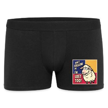 Moutons « Ne me suis pas – moi aussi je suis perdu ! » - Boxer Homme - noir - Devant