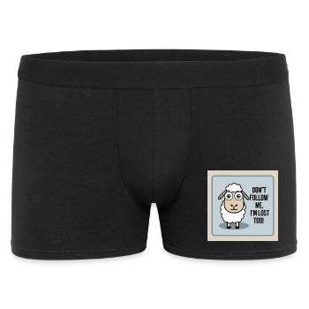 Moutons « Ne me suis pas – moi aussi je suis perdu ! » - Boxer Homme - noir - Devant