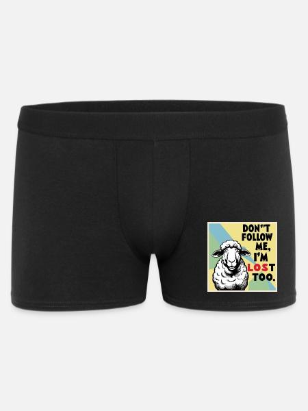 Sheep "Don t follow me - i m lost too!" - Men's Boxer Shorts - black