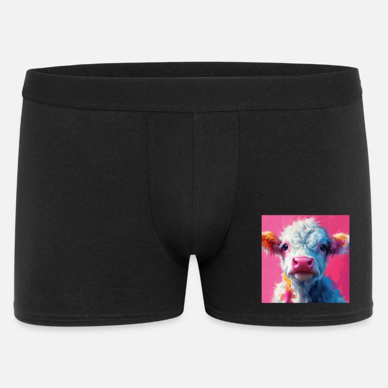 Pink Cow - Männer Boxer Shorts - Schwarz