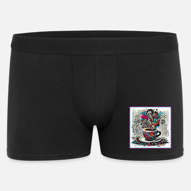Espresso Graffiti - Männer Boxer Shorts - Schwarz
