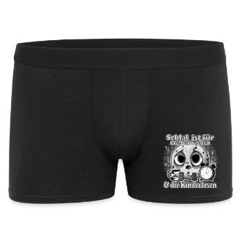 Schlaf ist für die Schwachen | Eltern Humor - Männer Boxer Shorts - Schwarz - Vorne