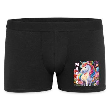 Magical unicorn in rainbow colors power animal - Men's Boxer Shorts - black - Front